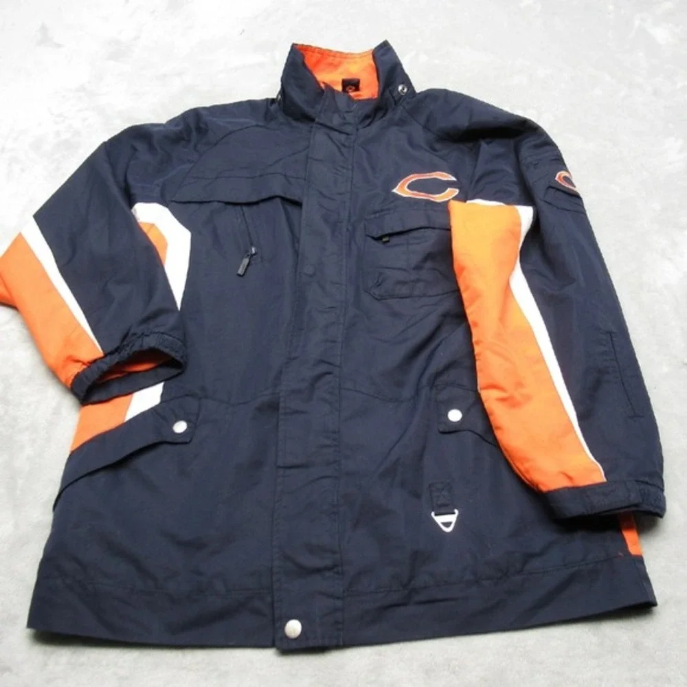 Vintage Chicago Bears Reebok Jacket Youth‎ Large Blue Full Zip Windbreaker NFL